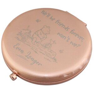 Winnie the Pooh & Piglet Rose Gold Compact Mirror - Friends Forever Quote
